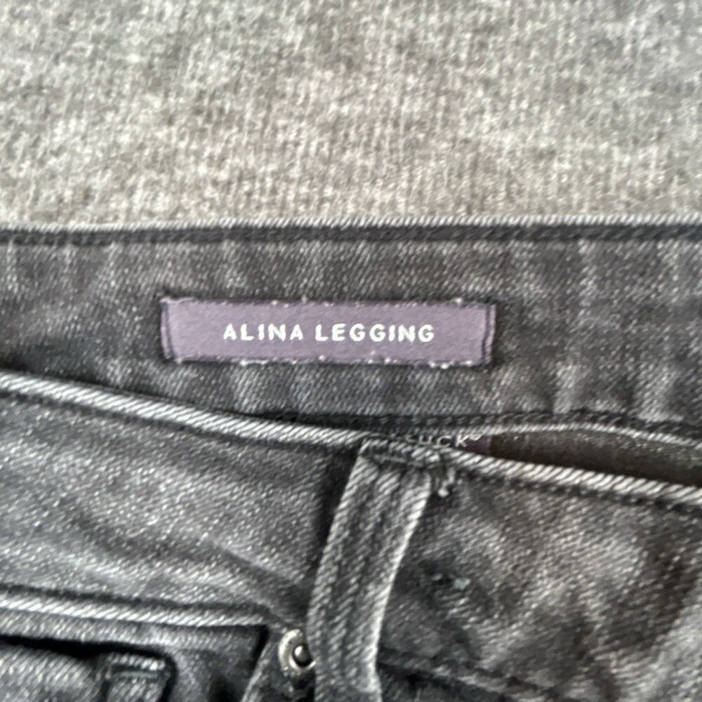 NYDJ Alina Legging Jeans Womens Size 14 34x27 Black Stretch Lift Tuck Mid-Rise - Picture 4 of 11